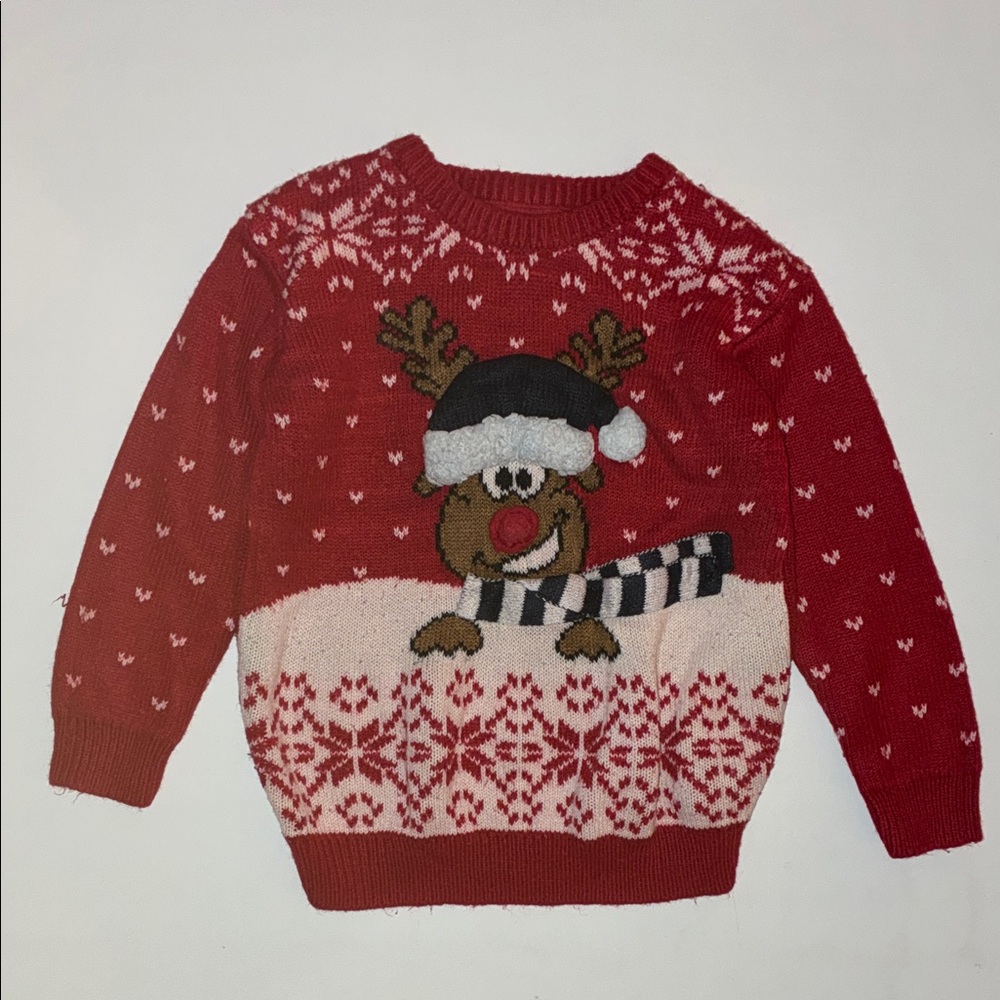 Red Reindeer Kids ARMAND THIERY KNIT LONG SLEEVE SWEATER Christmas